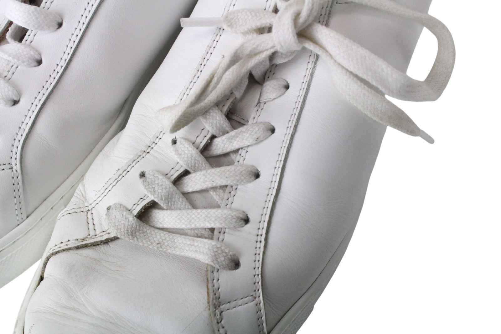 SUITSUPPLY Men Trainers EU42 White Genuine Leather Low-Top Laced Sneakers