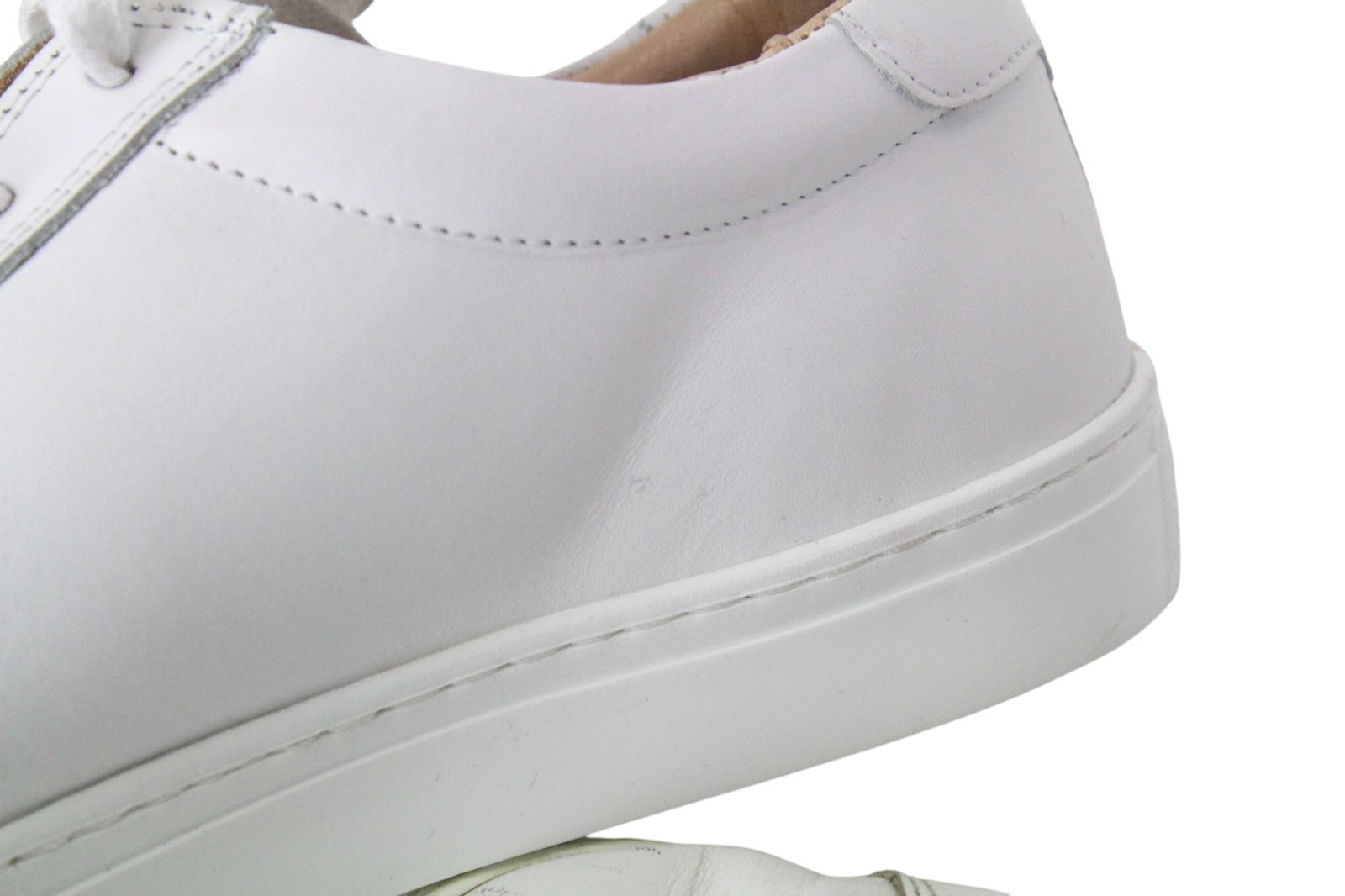 SUITSUPPLY Men Trainers EU42 White Genuine Leather Low-Top Laced Sneakers