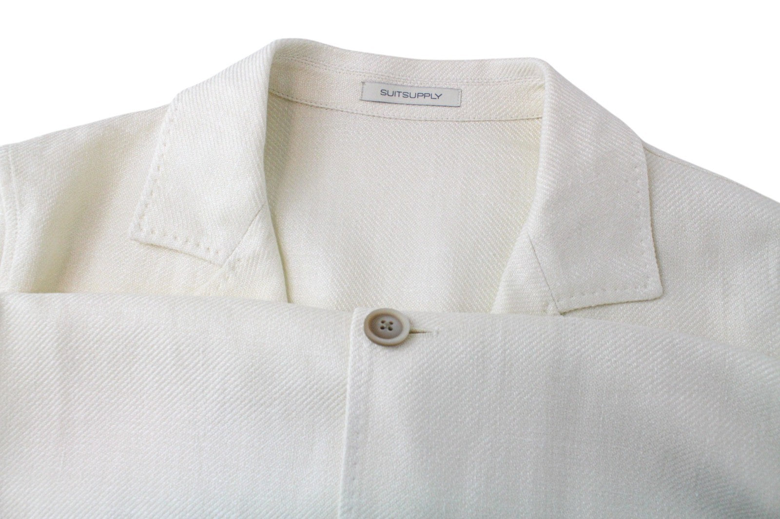 SUITSUPPLY Greenwich Men Blazer UK36R Off-White Linen Silk Cotton Lightweight