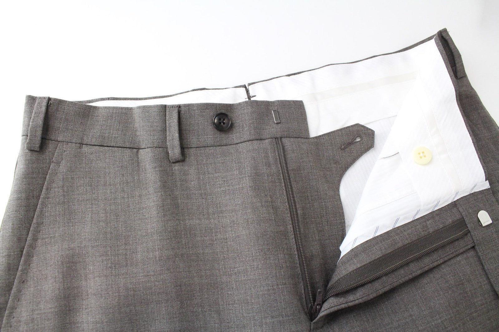 SUITSUPPLY Brescia Men Trousers UK36R Brown Pure Wool Pleated Front Classic