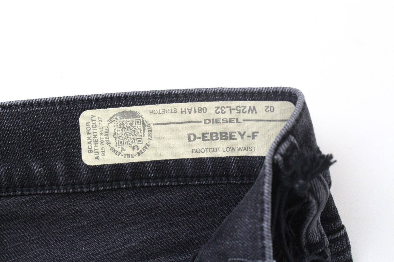 DIESEL D-Ebbey-F 081AH Women Jeans W25/L32 Bootcut Grey Low Waist Cotton Stretch