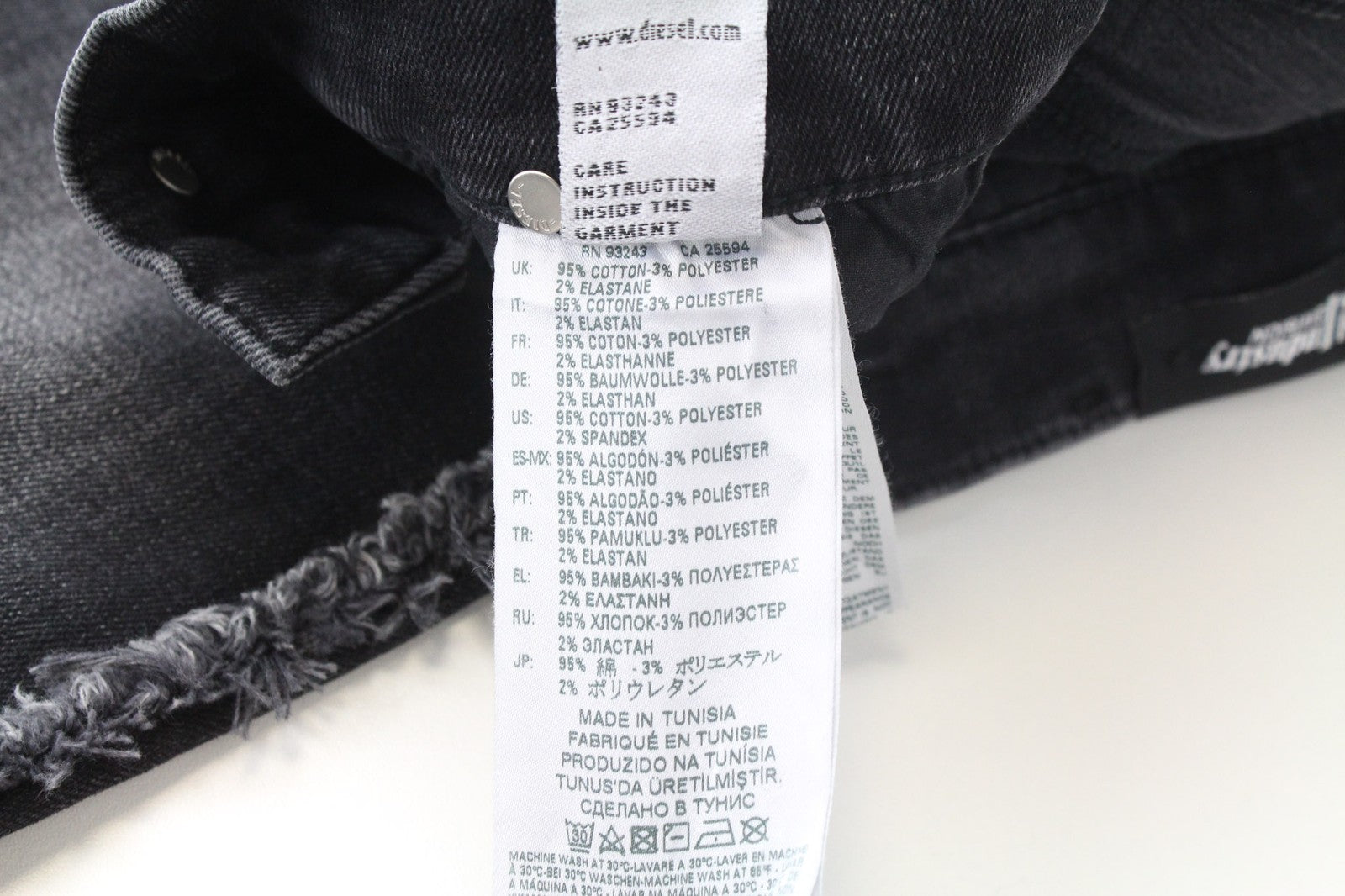 DIESEL D-Ebbey-F 081AH Women Jeans W25/L32 Bootcut Grey Low Waist Cotton Stretch