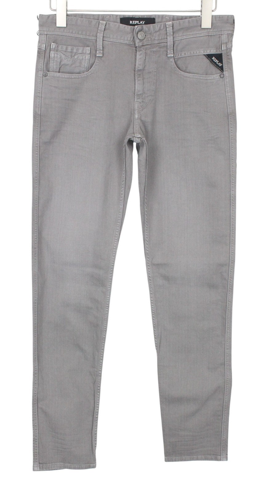 REPLAY Anbass Men Jeans W29/L32 Slim Fit Casual Cotton Stretch Grey 5-Pocket