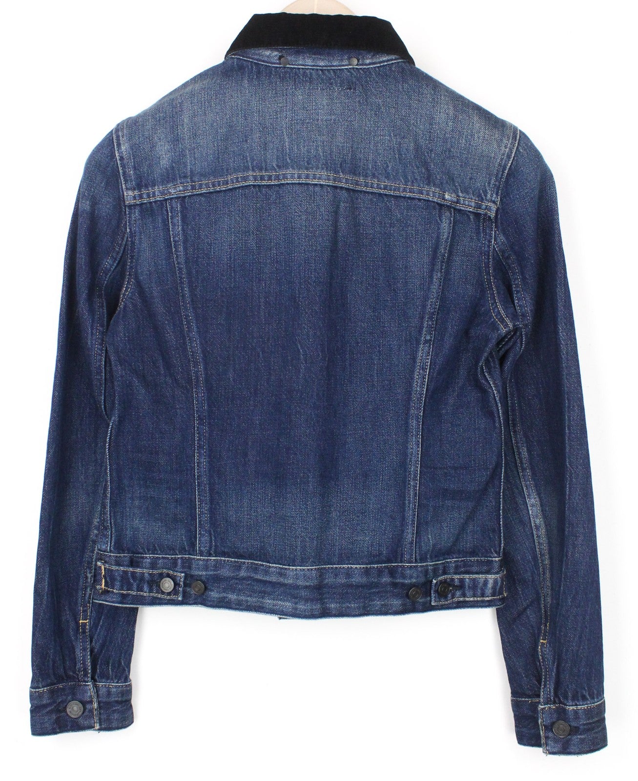 REPLAY Women Jacket XS Washed Blue Pure Cotton Long Sleeved Cropped Denim