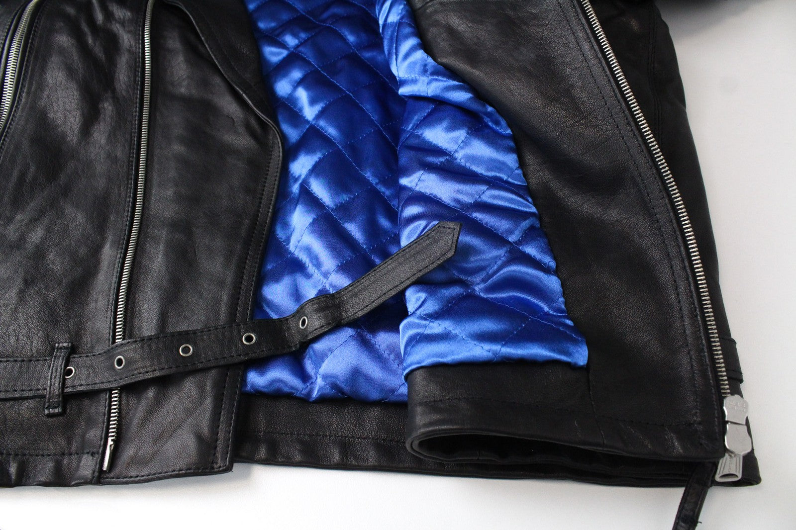 REPLAY Men Jacket XL Black Genuine Lambskin Leather Zipped Single-Breast RRP499