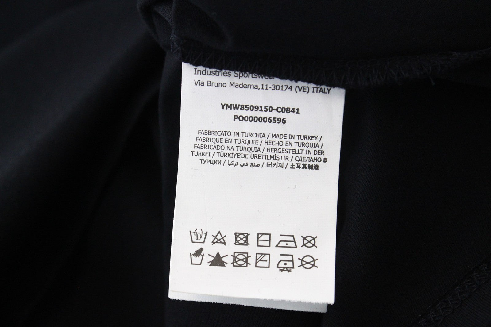 MARINA YACHTING Men T-Shirt L Pull On Jersey Crew Neck Rhinestones Logo Black