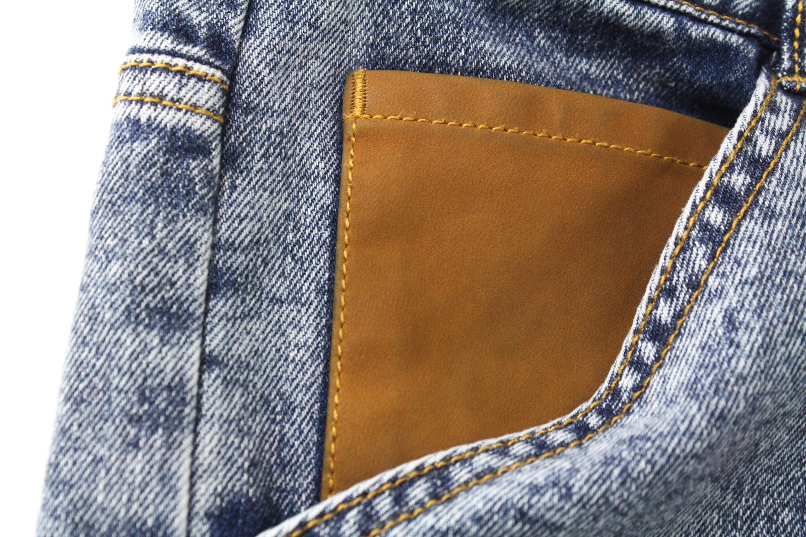 DESIGUAL Coll_Rep Men Jeans W34 Mid Blue Leather-Patch Zip-Fly Stretch Classic