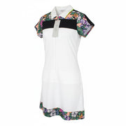 SWEATY BETTY Volley Women Sport Dress XS Stretch White Floral Print Tennis RRP95