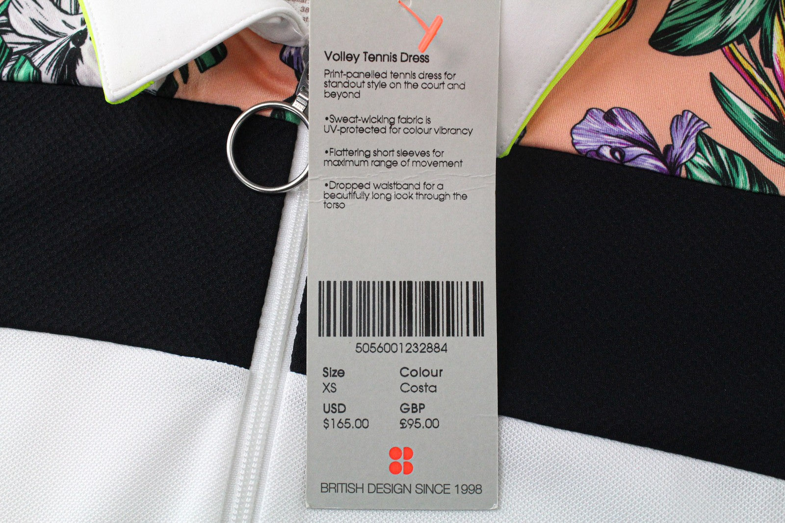 SWEATY BETTY Volley Women Sport Dress XS Stretch White Floral Print Tennis RRP95