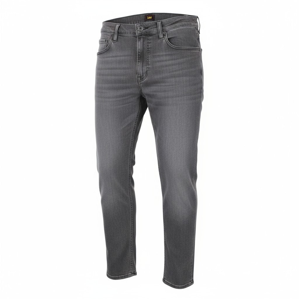 LEE Rider Men Jeans W33/L32 Mid Grey Slim Zip-Fly Stretch Cotton Mix Classic