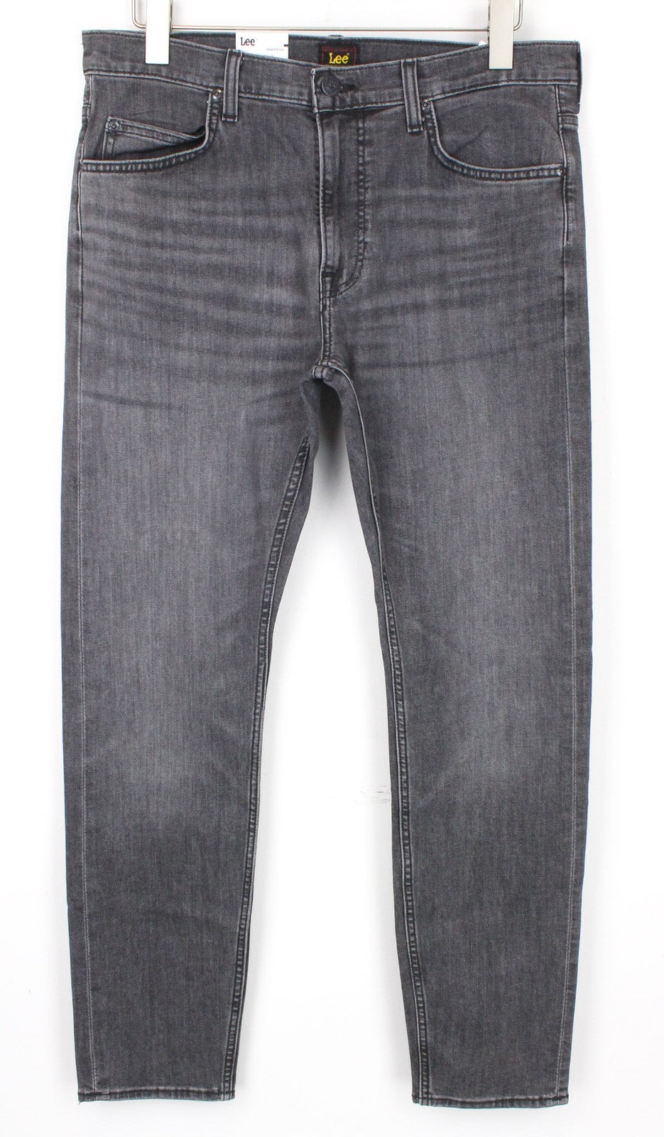 LEE Rider Men Jeans W33/L32 Mid Grey Slim Zip-Fly Stretch Cotton Mix Classic