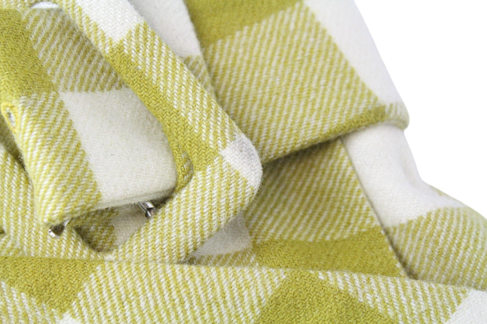 SUISTUDIO Calvin Women Skirt UK8 W29 Green Pure Wool Checked Belted Short Lined