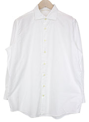 SUITSUPPLY Men Shirt M Slim White Pure Cotton Classic Long Sleeve Twill