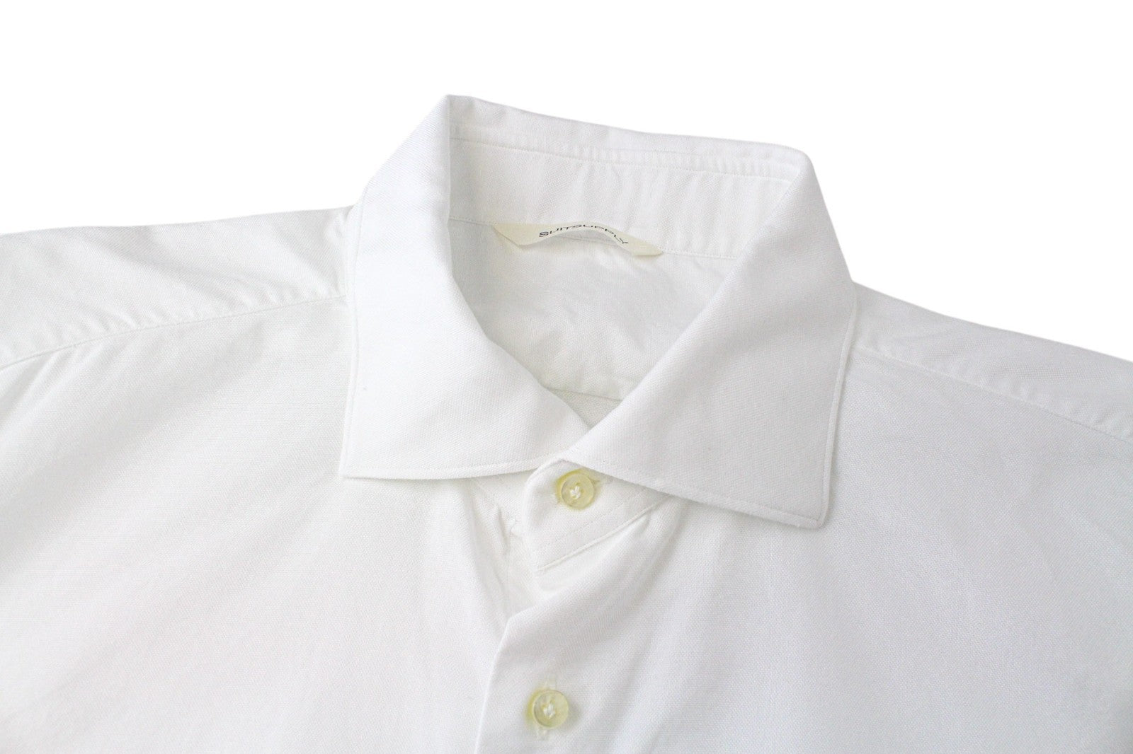 SUITSUPPLY Men Shirt M Slim White Pure Cotton Classic Long Sleeve Twill