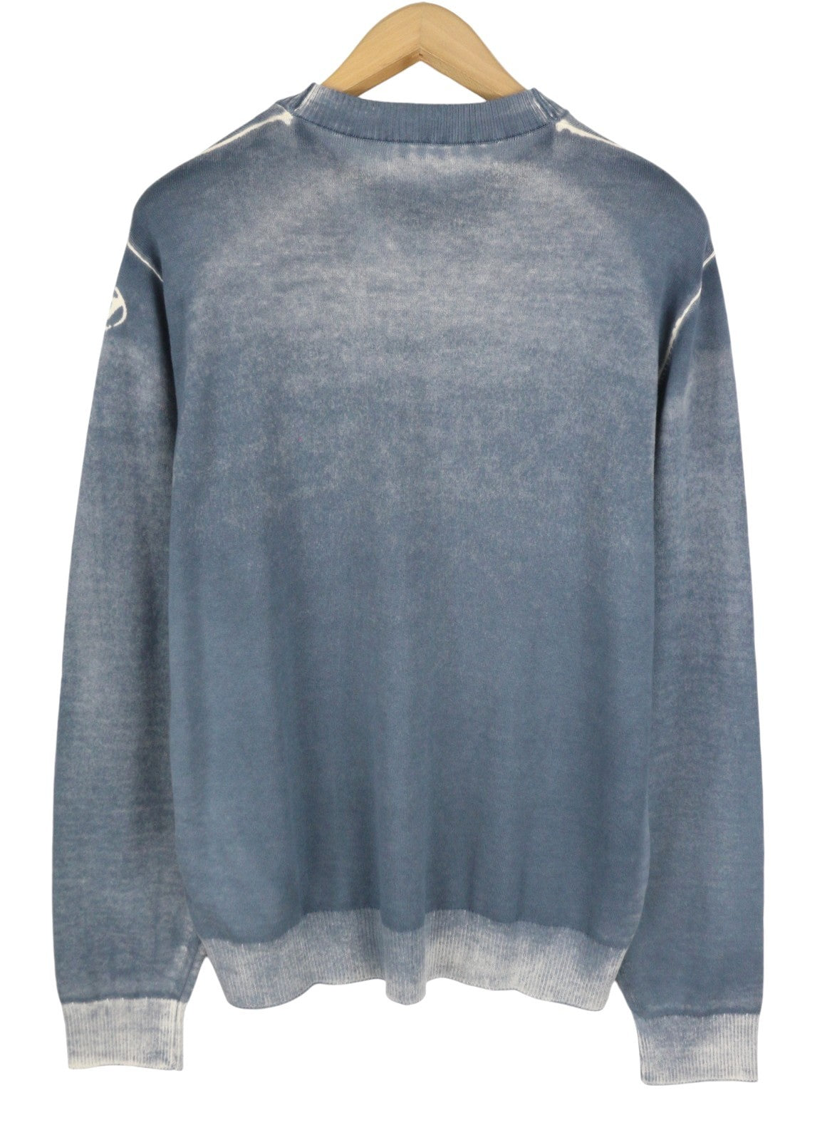 DIESEL K-Larence-B Men Jumper XL Blue Faded Cotton Knit Pull On RRP225