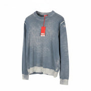 DIESEL K-Larence-B Men Jumper L Blue Faded Cotton Knit Pull On RRP225