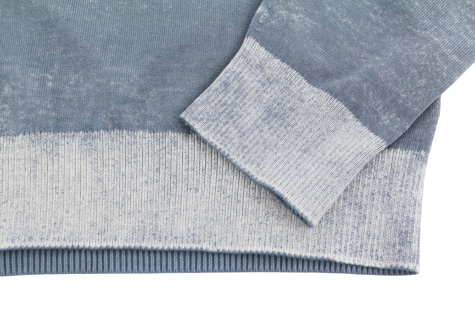DIESEL K-Larence-B Men Jumper L Blue Faded Cotton Knit Pull On RRP225
