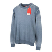 DIESEL K-Larence-B Men Jumper M Blue Faded Cotton Knit Pull On RRP225