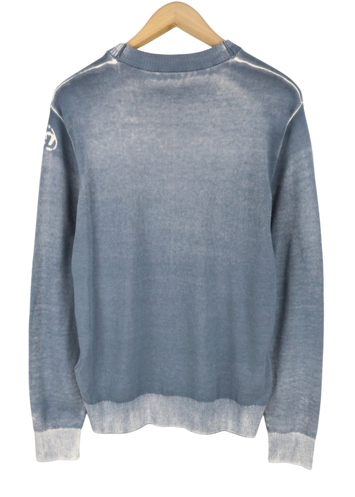 DIESEL K-Larence-B Men Jumper M Blue Faded Cotton Knit Pull On RRP225