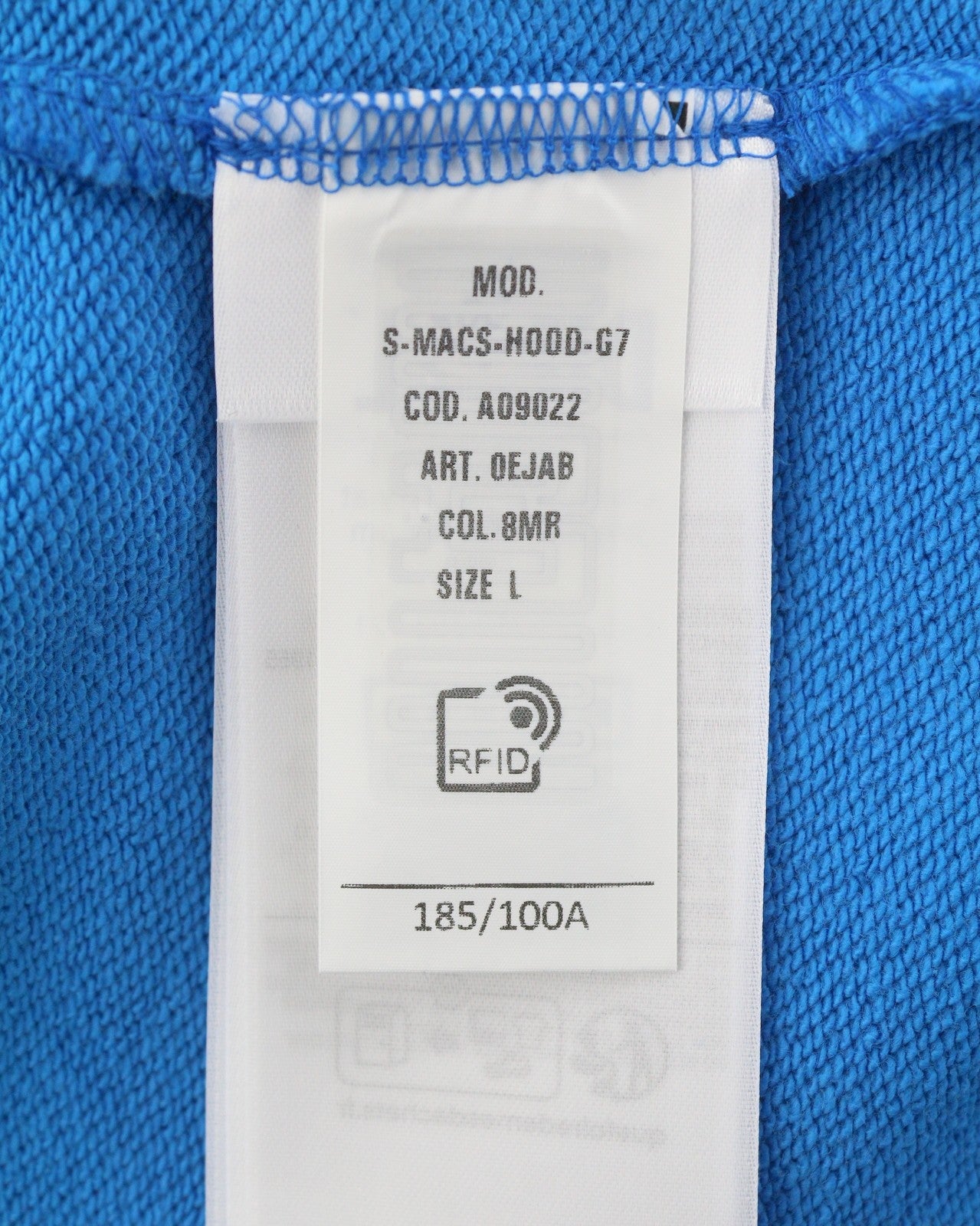 DIESEL S-Macs-Hood-G7 Men Hoodie L Blue Patterned Kangaroo Pocket RRP175