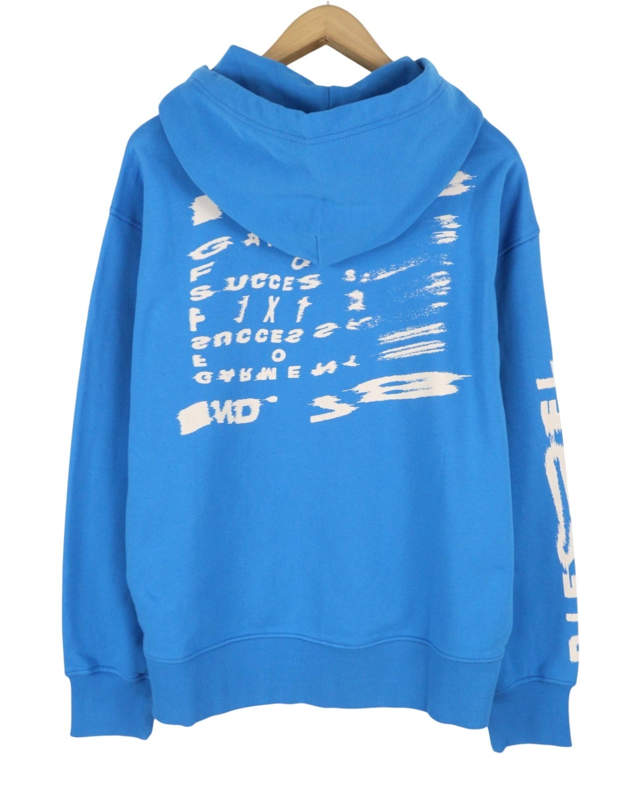 DIESEL S-Macs-Hood-G7 Men Hoodie M Blue Patterned Kangaroo Pocket RRP175