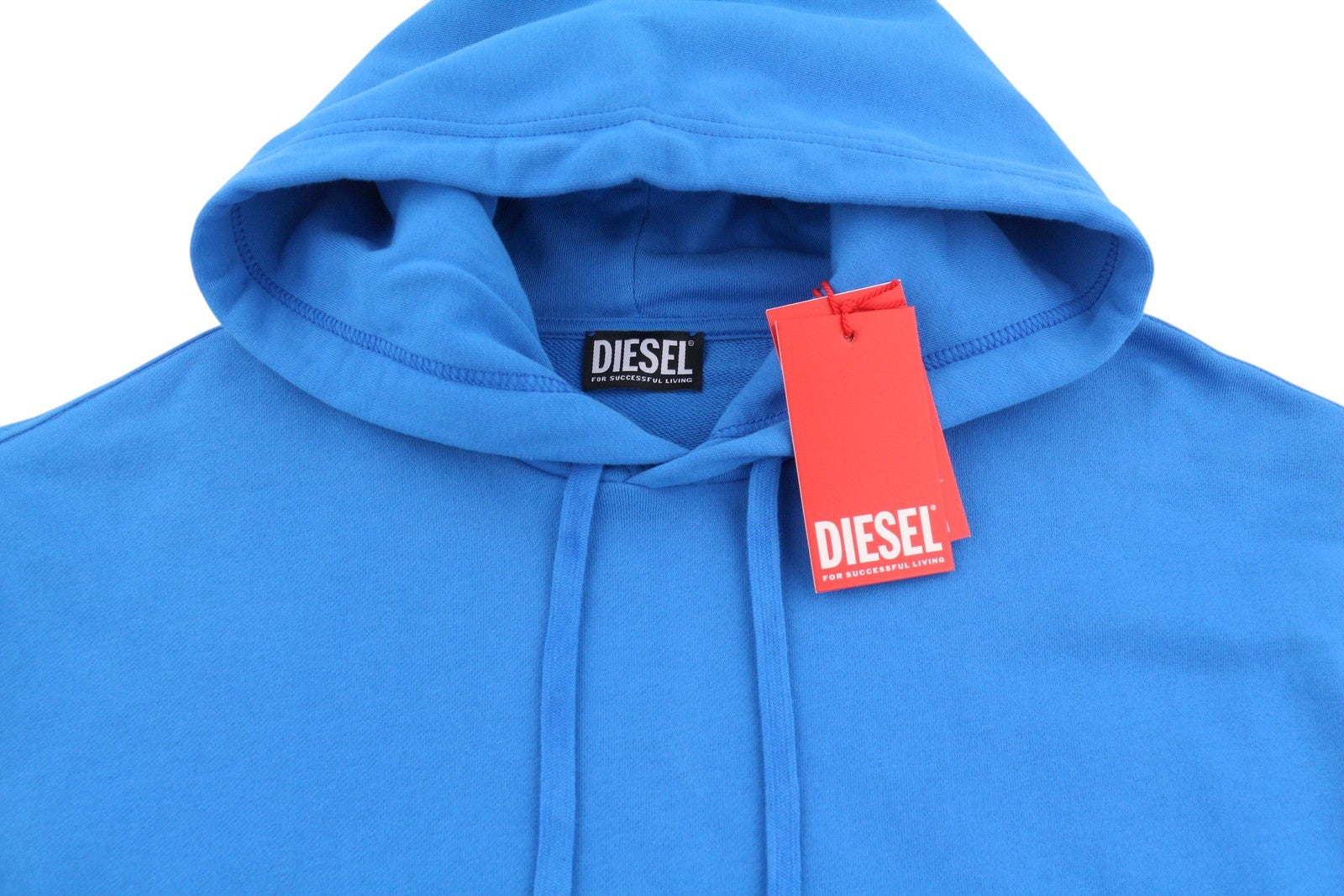 DIESEL S-Macs-Hood-G7 Men Hoodie M Blue Patterned Kangaroo Pocket RRP175