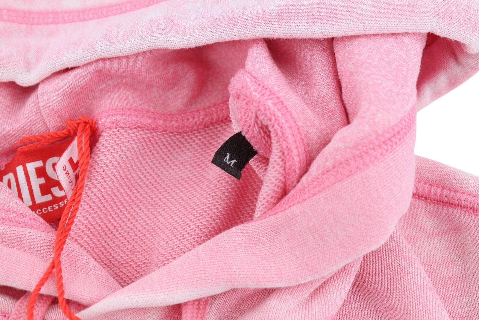 DIESEL S-Ginn-Hood-Pak Men Hoodie M Pink Faded Kangaroo Pocket Pull On RRP250