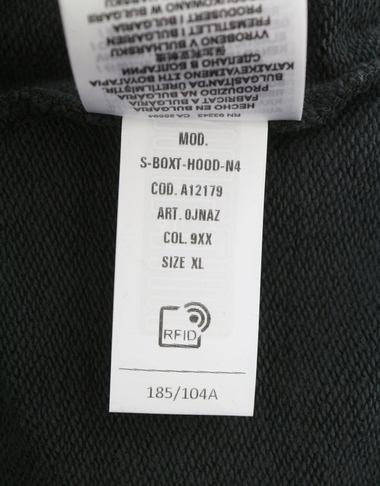 DIESEL S-Boxt-Hood-N4 Men Hoodie XL Dark Grey Oversized Distress Pull On RRP195