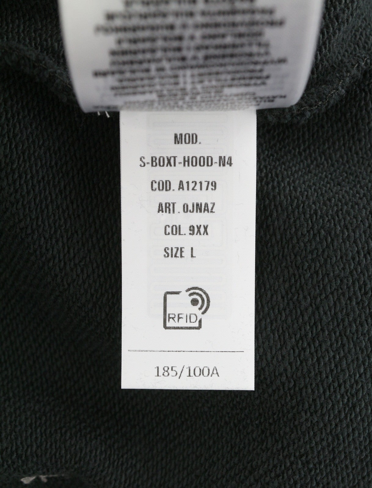 DIESEL S-Boxt-Hood-N4 Men Hoodie L Dark Grey Oversized Distress Pull On RRP195