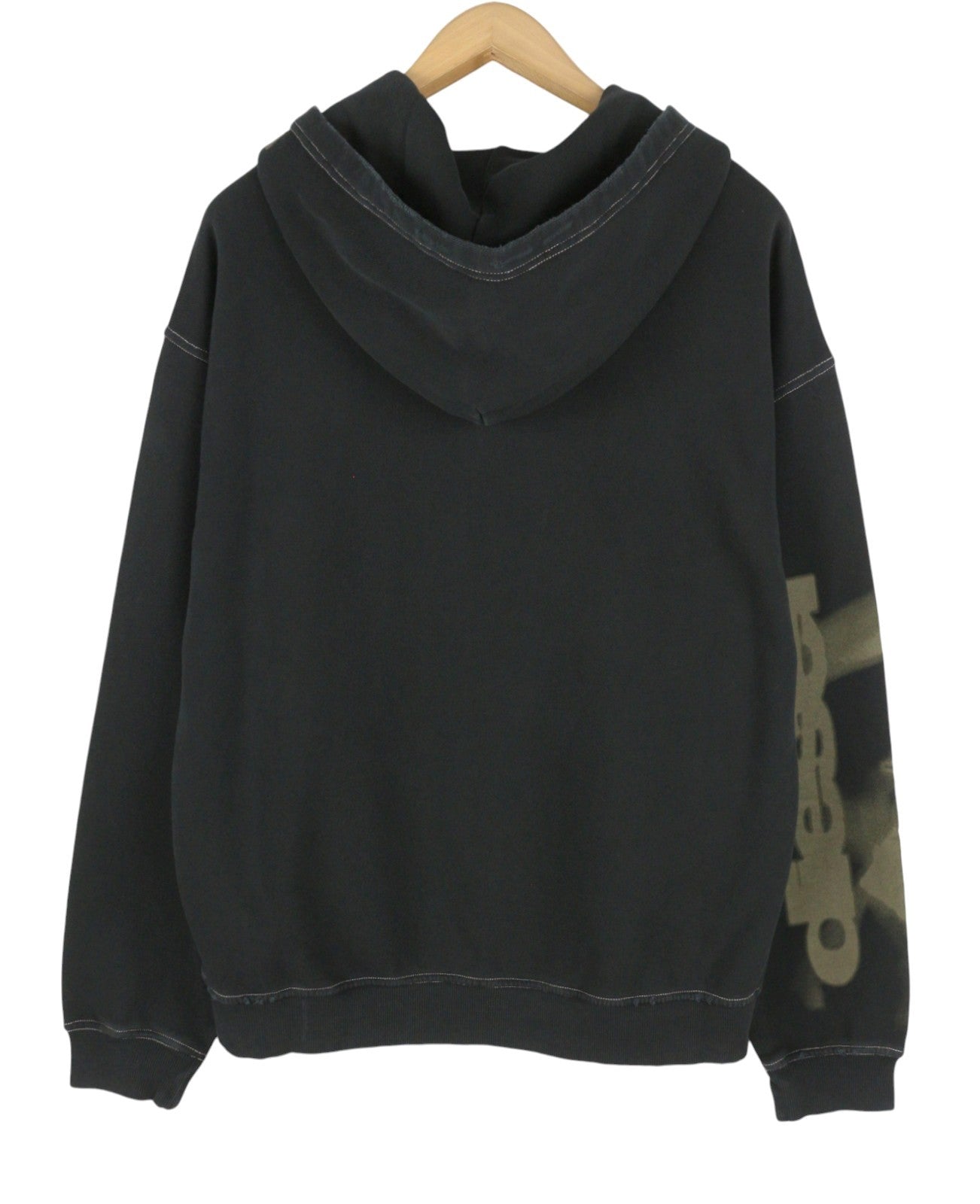 DIESEL S-Boxt-Hood-N4 Men Hoodie L Dark Grey Oversized Distress Pull On RRP195