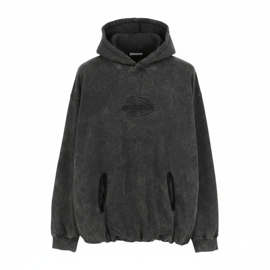 DIESEL S-Boxstic-Hood Men Hoodie M Grey Acid Washed Oversized Unisex RRP295