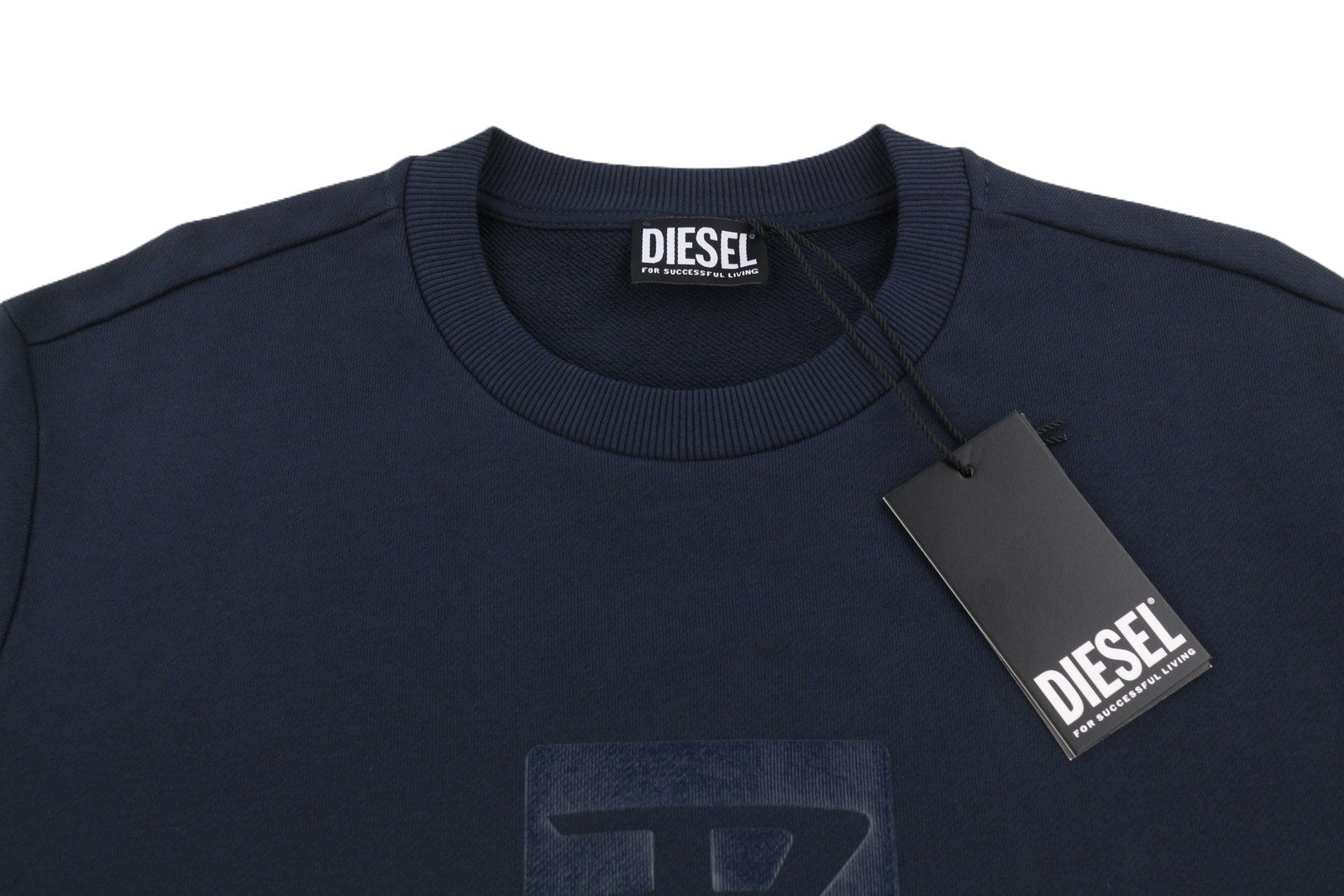 DIESEL S-Gir-Crewneck Tone On Tone Men Sweatshirt XL Dark Blue Pull On RRP125