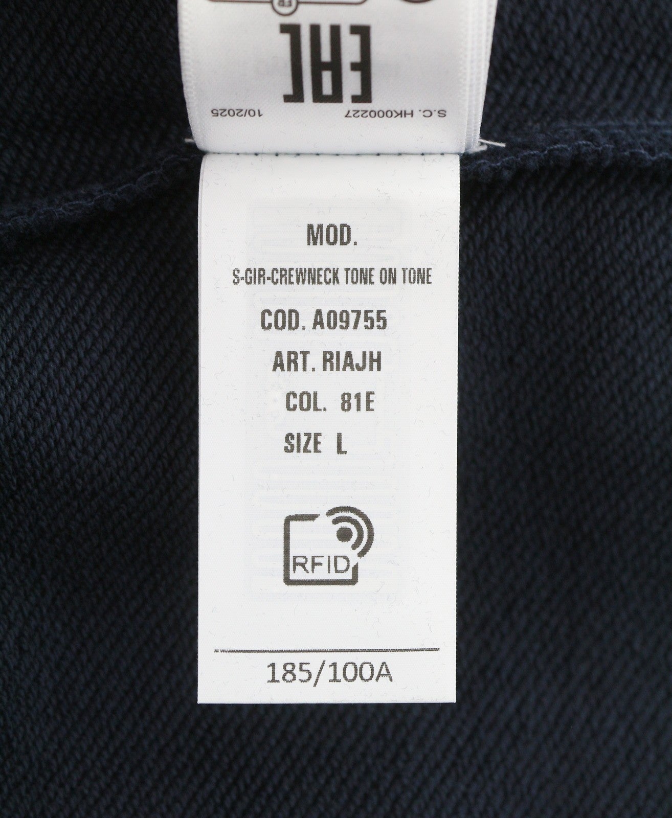 DIESEL S-Gir-Crewneck Tone On Tone Men Sweatshirt L Dark Blue Pull On RRP125