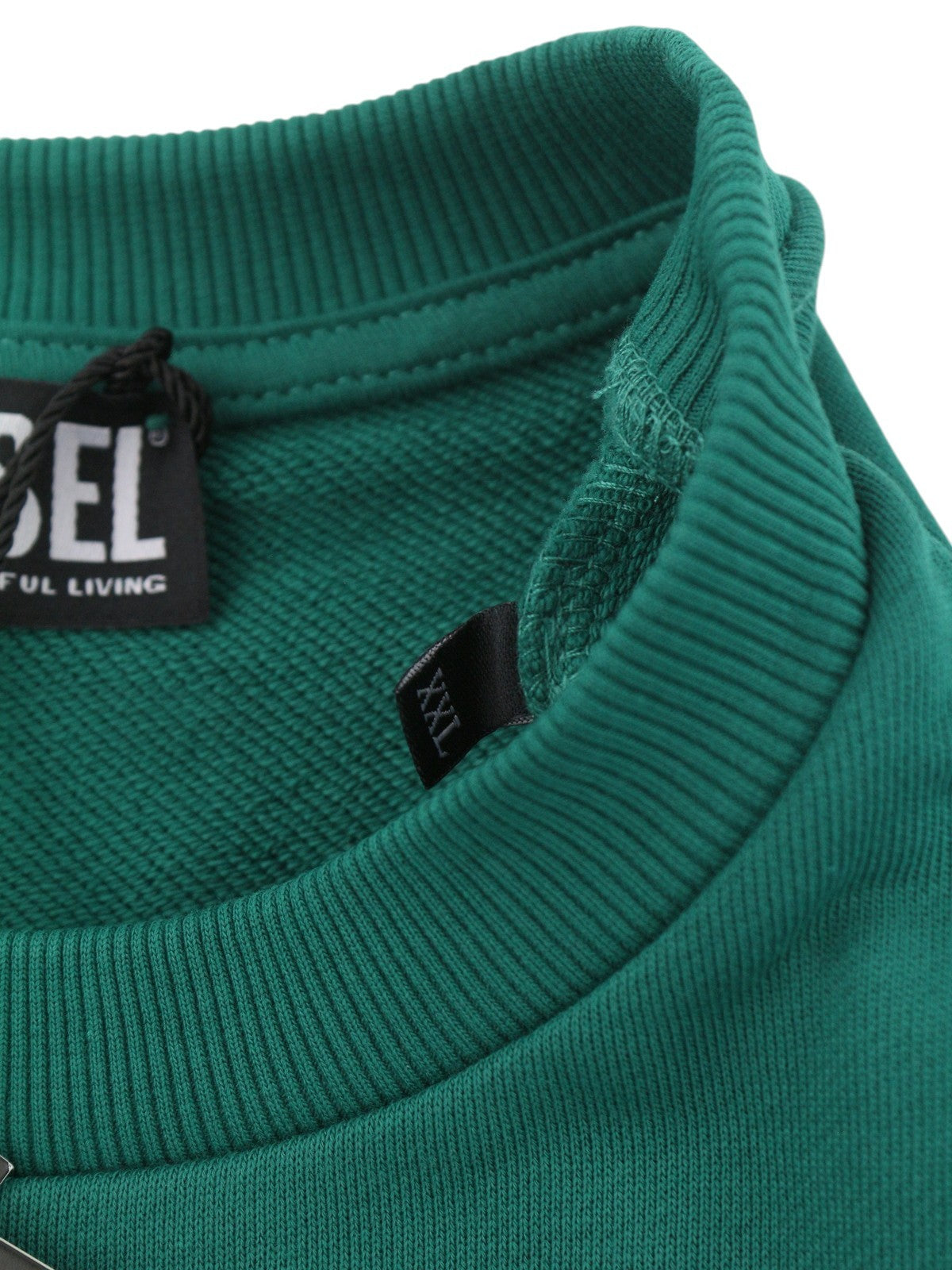 DIESEL S-Gir 250237 Off Men Sweatshirt 2XL Green Crew Neck Pull On RRP125