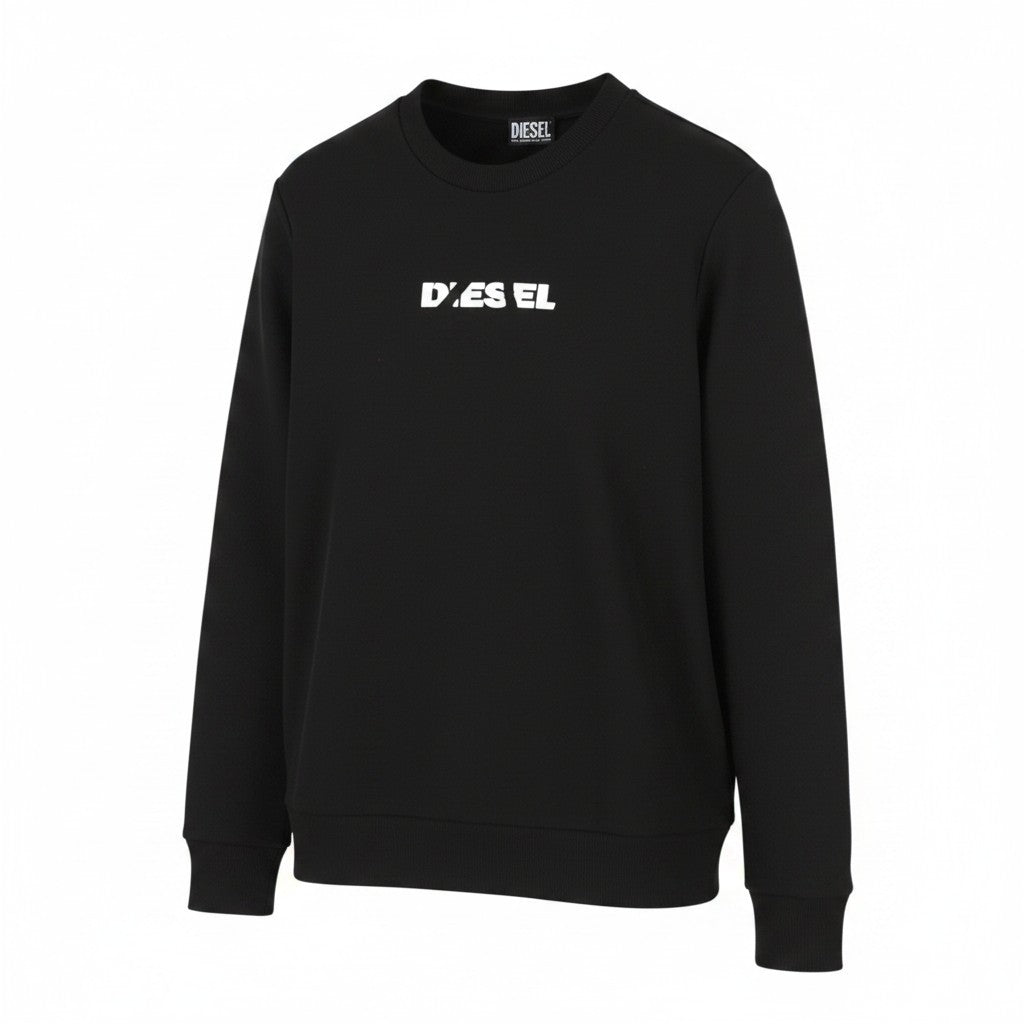 DIESEL S-Gir 250238 Off Men Sweatshirt L Black Crew Neck Pull On RRP125