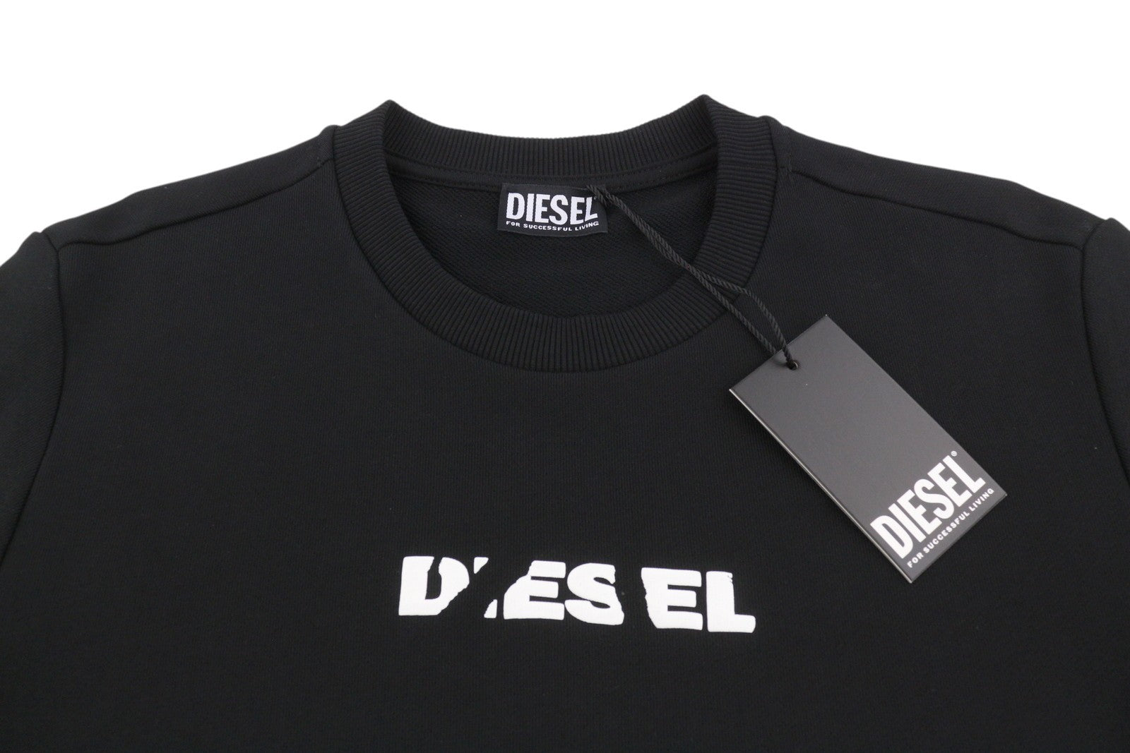 DIESEL S-Gir 250238 Off Men Sweatshirt M Black Crew Neck Pull On RRP125