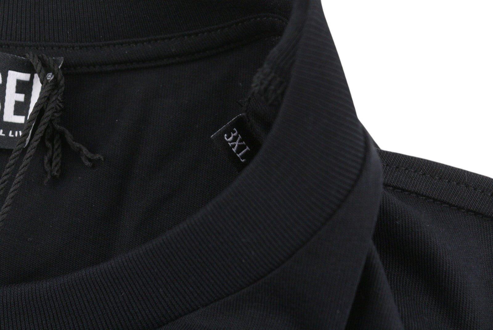 DIESEL T-Just-LS-Situation Men T-Shirt 3XL Black Cotton Crew Neck Long Sleeve