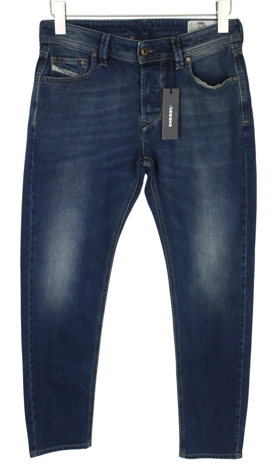 DIESEL Larkee-Beex 084BU Men Jeans W28/L32 Tapered Cotton Stretch Blue Washed