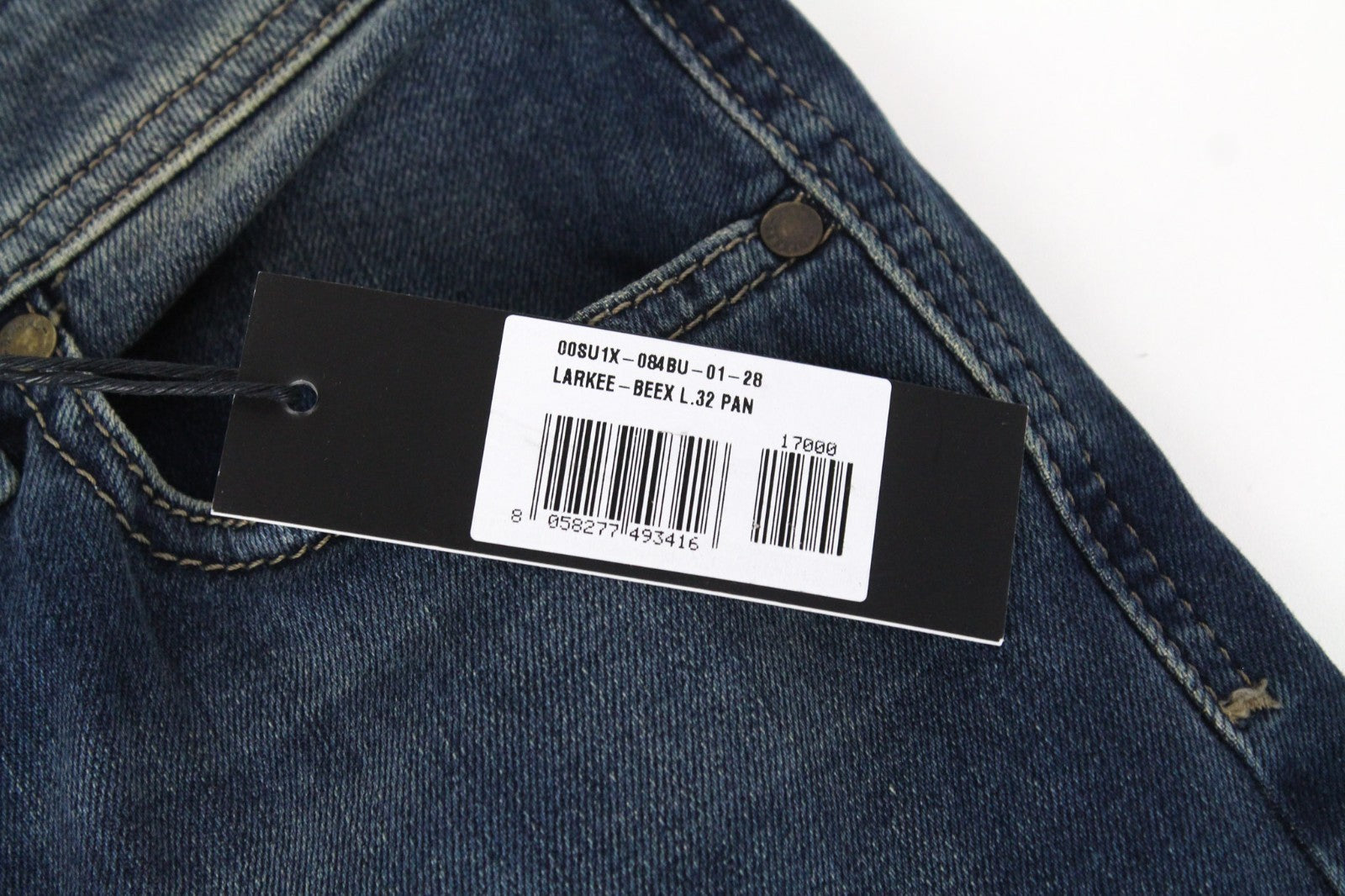 DIESEL Larkee-Beex 084BU Men Jeans W28/L32 Tapered Cotton Stretch Blue Washed