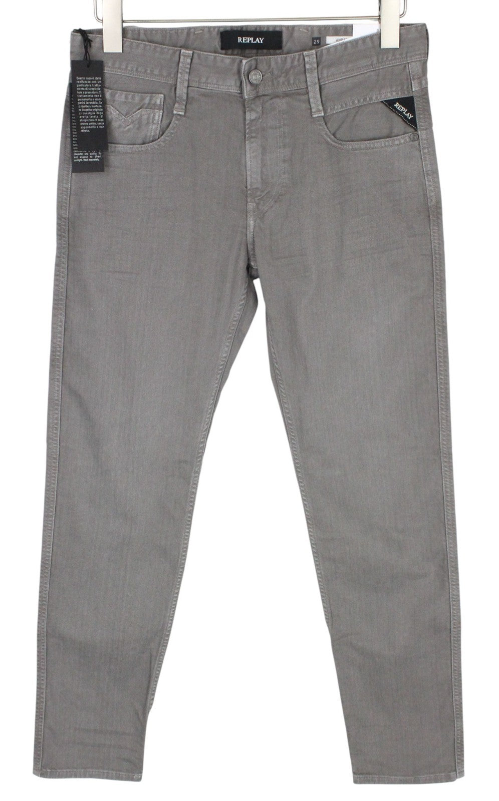 REPLAY Anbass Men Jeans W29/L30 Slim Fit Casual Denim Grey Cotton Stretch
