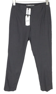 DENHAM Preston Women Trousers S Grey Stretch Pleated Front Formal Zipped