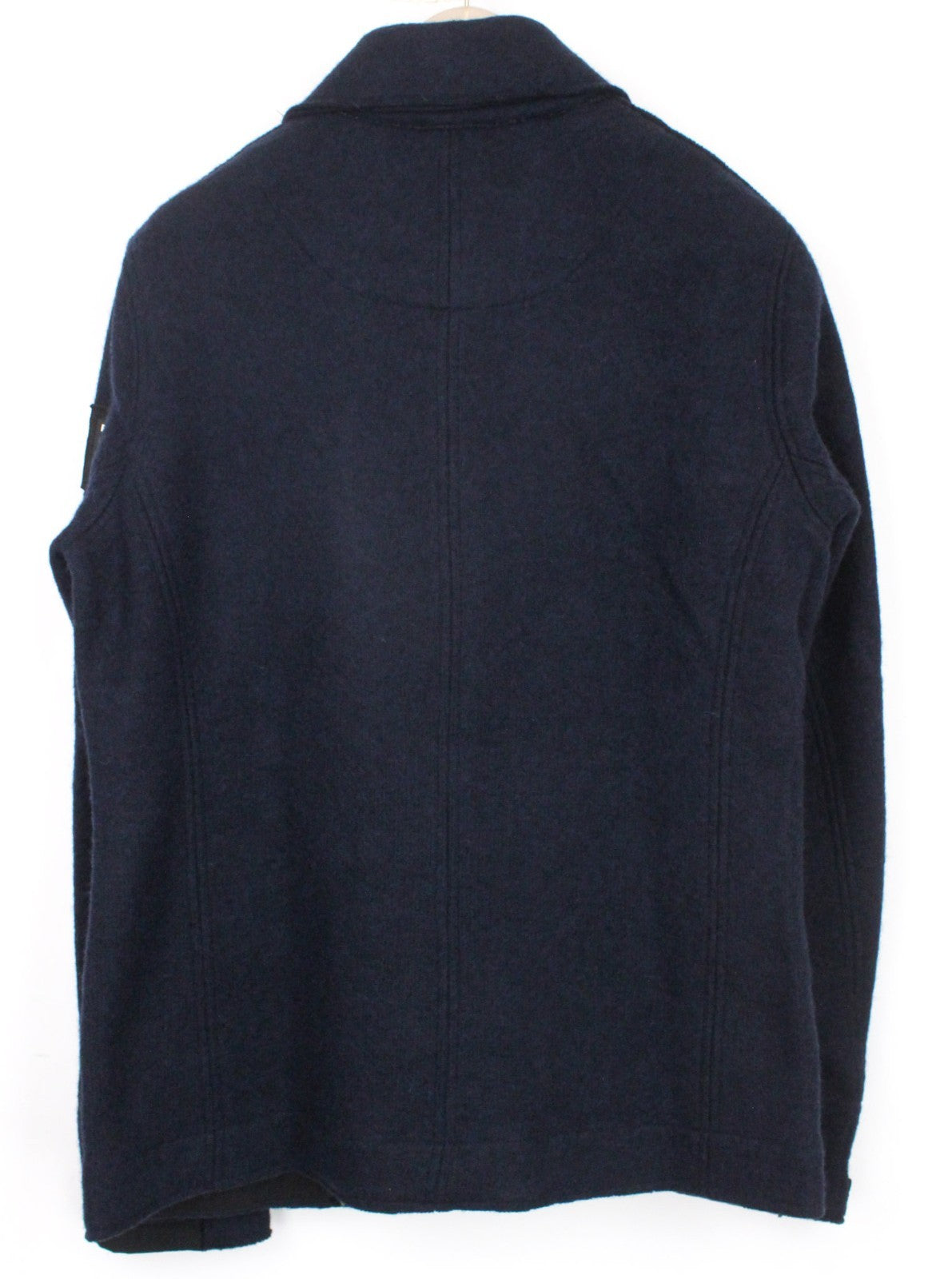 REPLAY Men Jacket XL Navy Blue Wool Blend Double-Breasted Lined Casual Logo