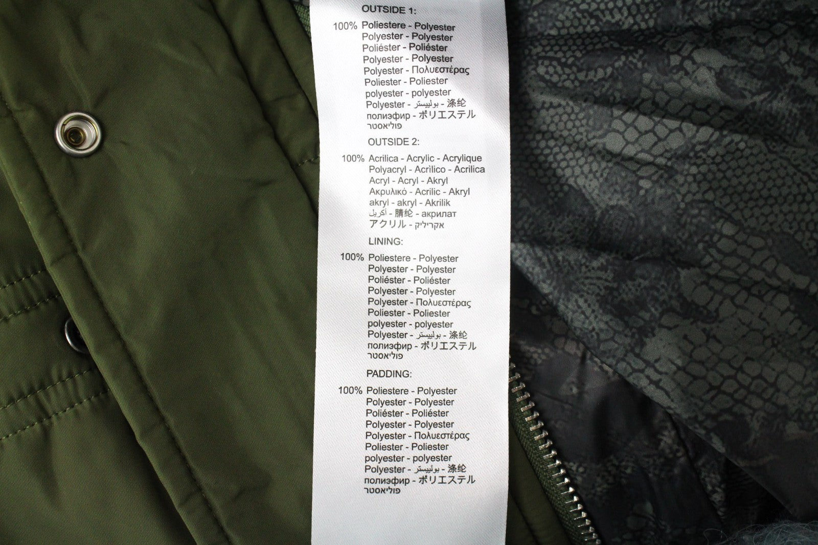 REPLAY Women Jacket M Green Lined Padded Hooded Faux Fur Zipped Snap Parka