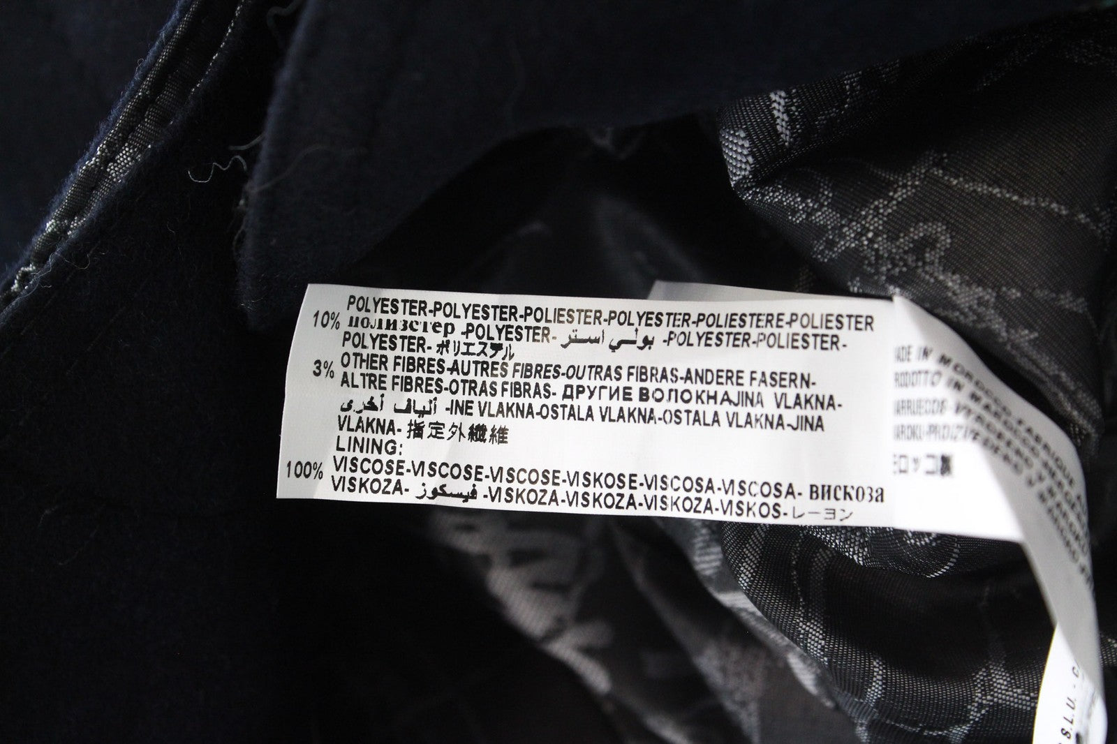 DESIGUAL Snowrobot Women Coat 38 M Blue Wool Cotton Blend Checked Long Sleeved