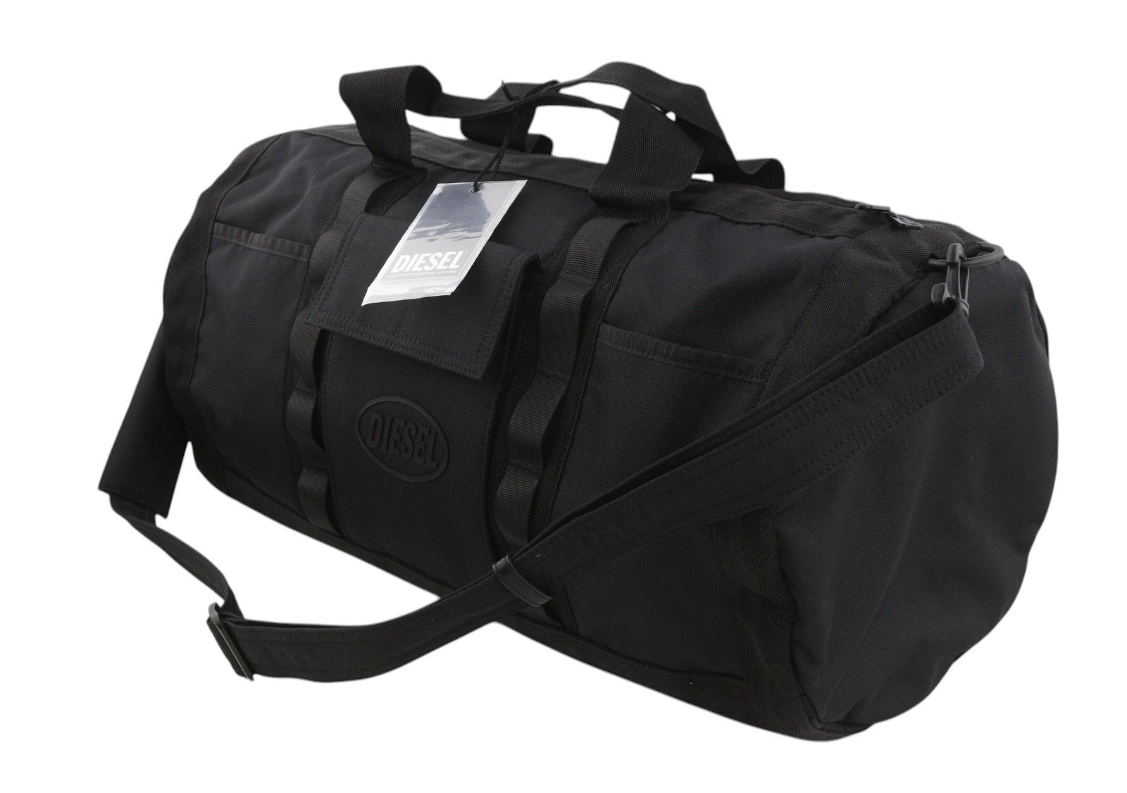 DIESEL Sport Bag - Off Price Men Bag Black Adjustable Strap Duffle Unisex RRP250