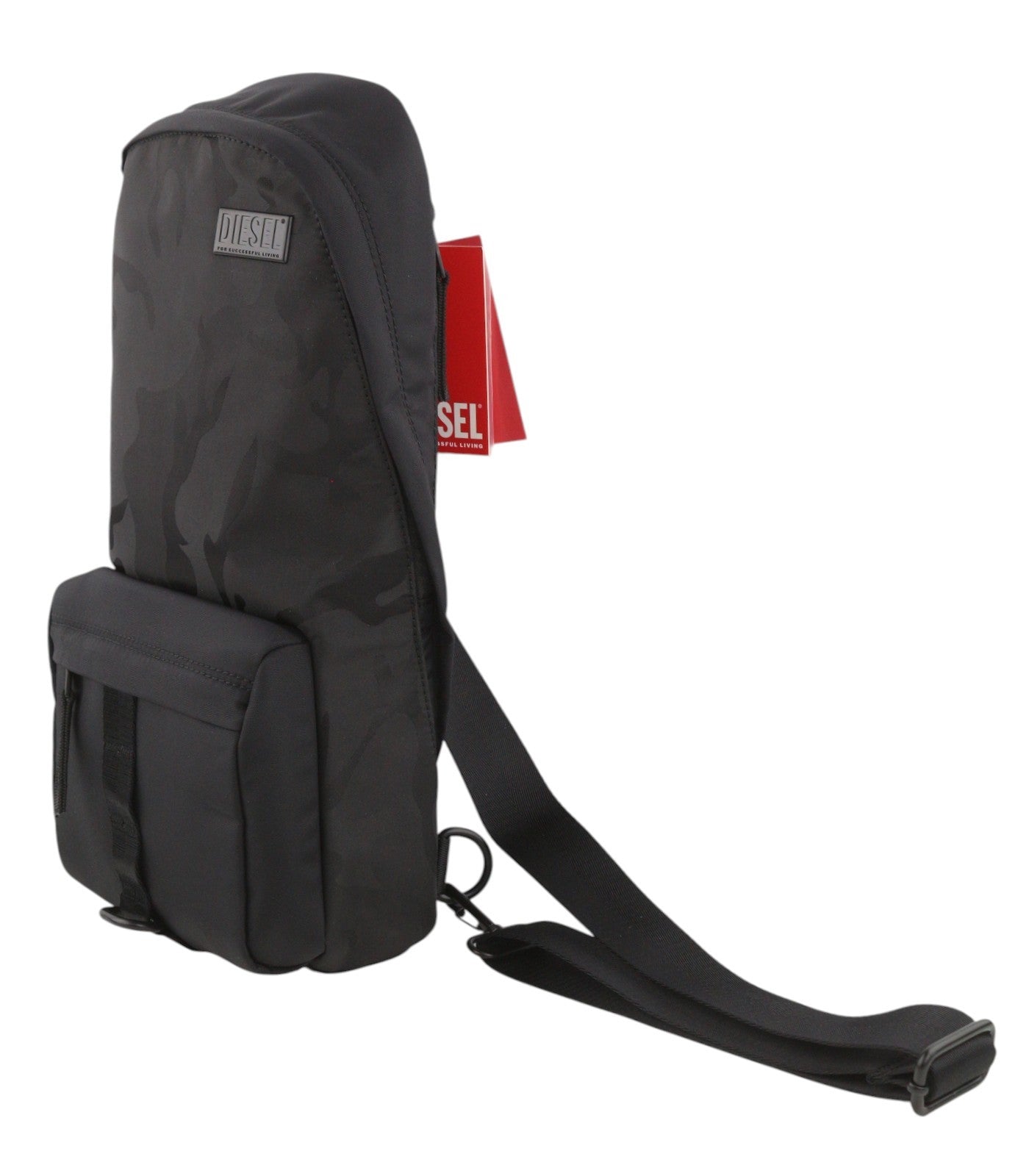 DIESEL Dsrt Dsrt Slingbag Men Bag OS Black Camouflage Zipper RRP325