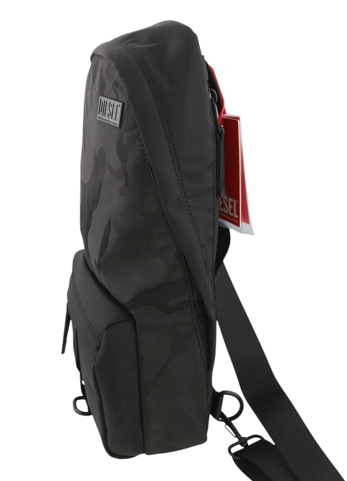 DIESEL Dsrt Dsrt Slingbag Men Bag OS Black Camouflage Zipper RRP325