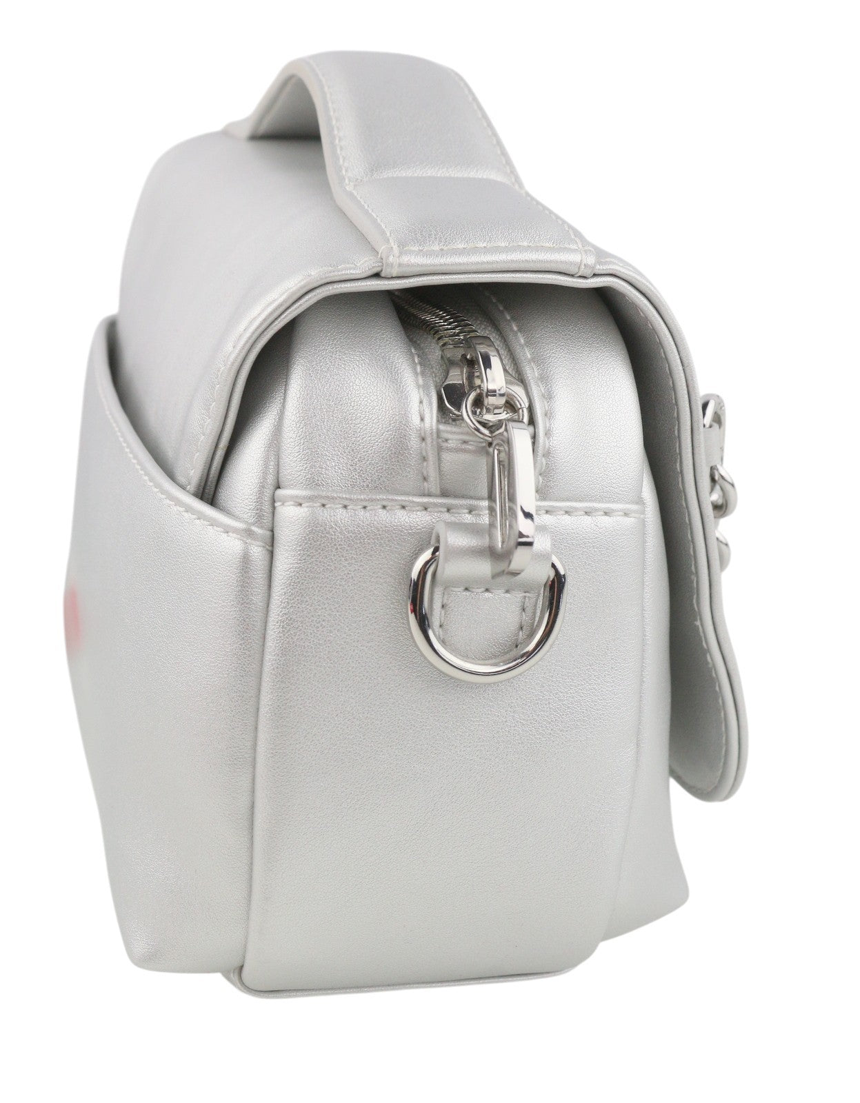 DIESEL Logos Mini Messenger Women Bag Grey Silver Chunky Chain Logo RRP250