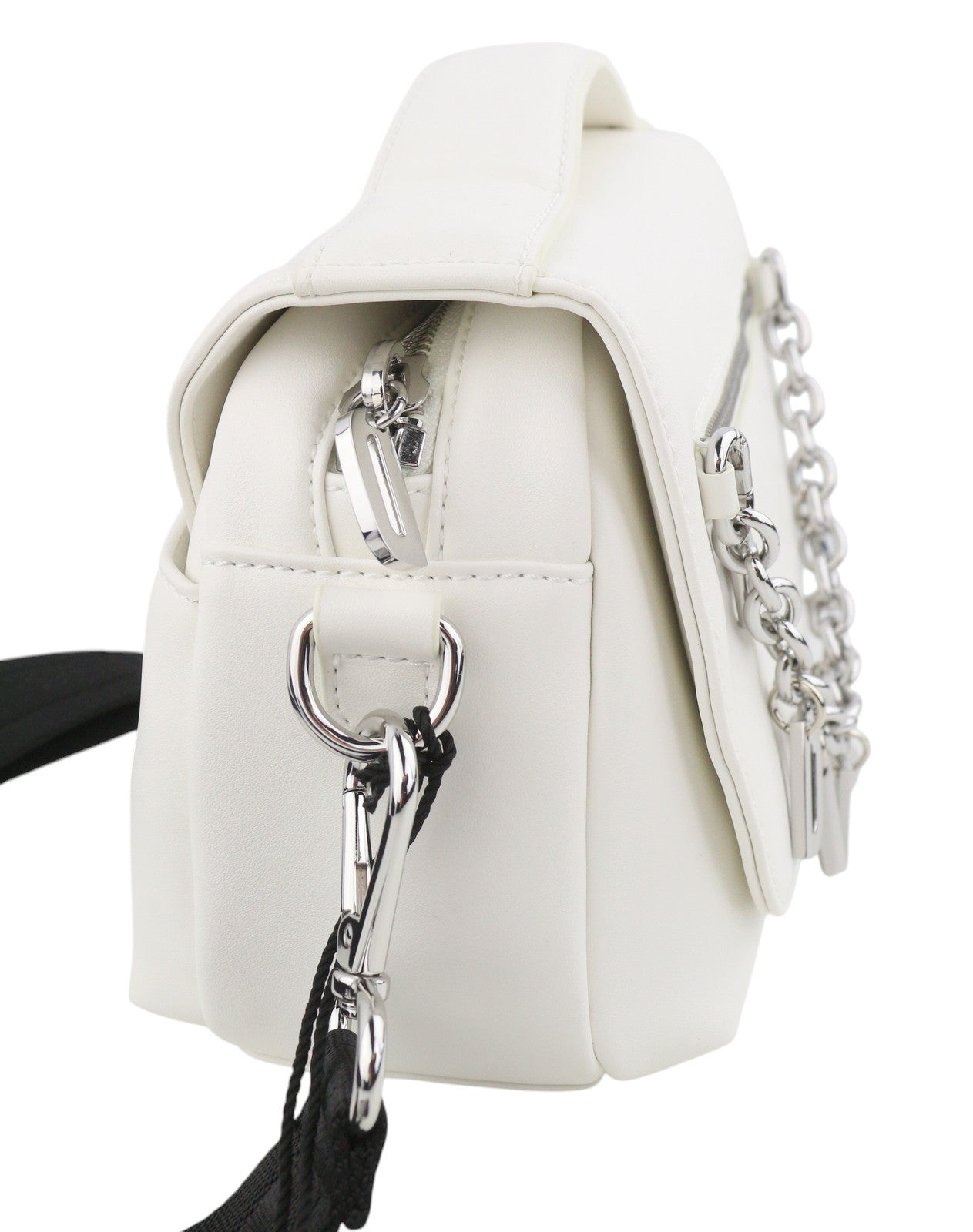 DIESEL Logos Mini Messenger Women Bag White Chunky Chain Logo Crossbody RRP250