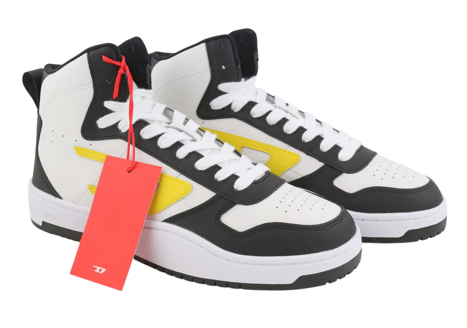 DIESEL S-Ukiyo V2 Mid Men Sneakers EU44 White Cow Leather Lace Up RRP215